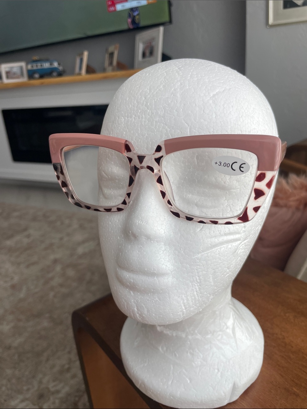 Reading Glasses - brown Pattern Rectangle Frames